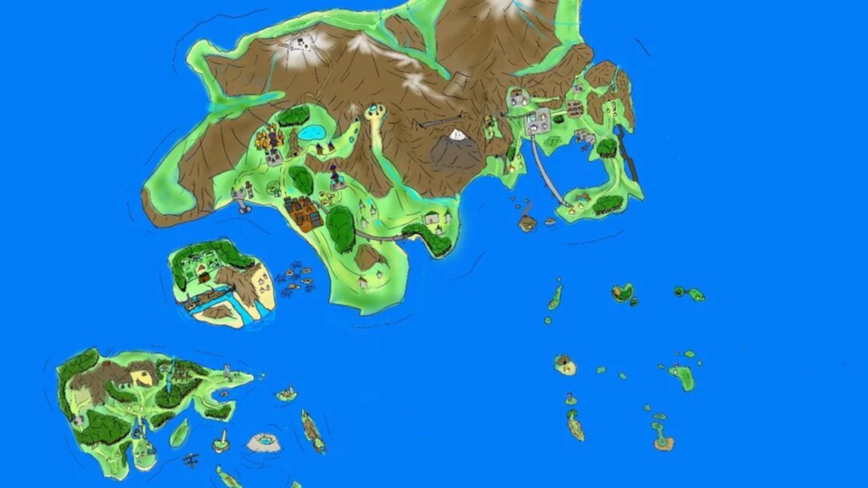 Alle Pokémon-Regionen basieren auf realen Gebieten. Könnt ihr schon erkennen, welches Land sich aus den ersten vier Regionen bildet? (Bild: Reddit Apprehensive-Lock868)