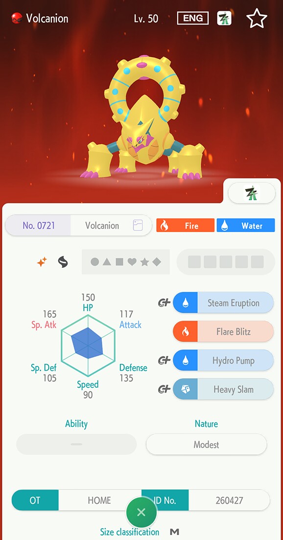 Via Home erhaltet ihr dieses mächtiges Shiny-Volcanion.