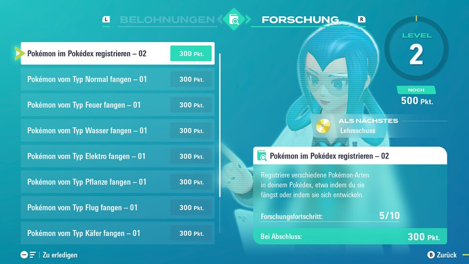 Am Anfang braucht ihr nur wenige Punkte, um im Level aufzusteigen, später werden es aber deutlich mehr. Eure verdienten Belohnungen holt ihr übrigens ab, indem ihr im Spielmenü den X-Button drückt.