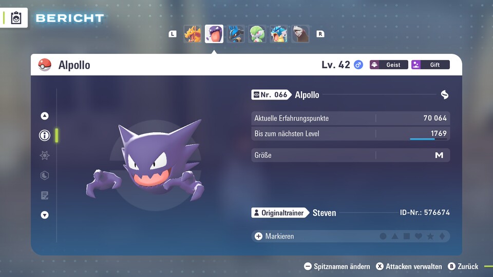 Geister-Pokémon wie Alpollo lernen Toxin auf höheren Stufen.