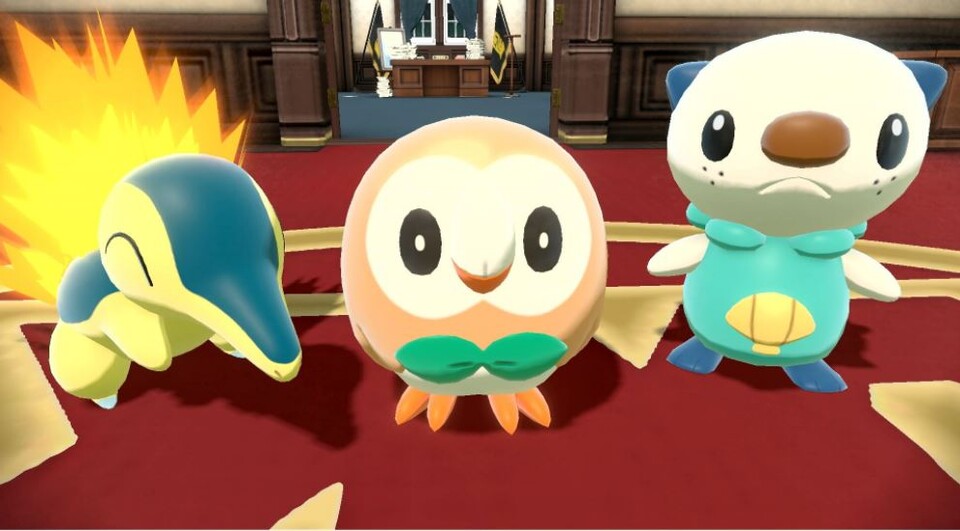 Das sind die Starter des neuen Pokémon-Spiels: Feurigel, Bauz und Ottaro.