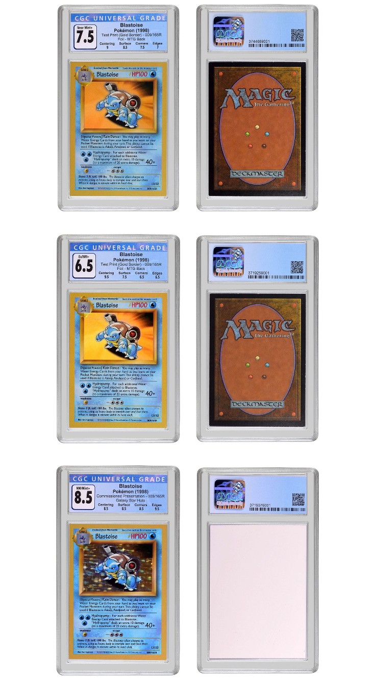 Pokémon- & Magic-Karten vereint (Bild: Screenshot cgccomics.com/news/article/8744/pokemon-test-print-blastoise)