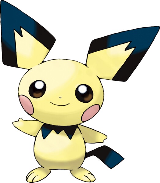 Anders als bei Pikachu ist der komplette Schweif von Pichu schwarz.