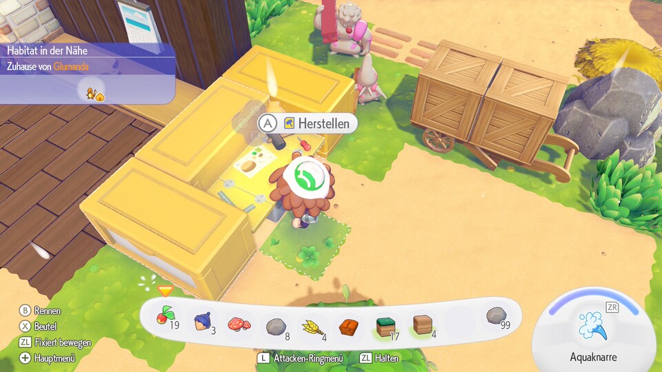 An Werkbänken stellt ihr mit gesammelten Ressourcen Möbel und andere Gegenstände her.