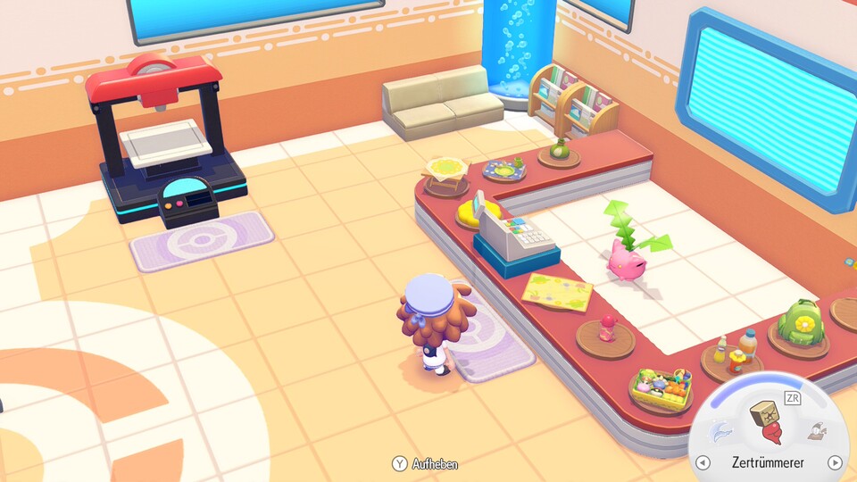 Im Pokémon Center könnt ihr Pusteflaum gegen neue Deko tauschen.