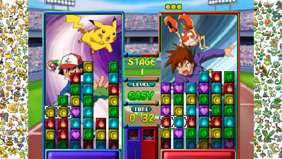 Pokémon Puzzle League bietet Puzzle-Duelle im Tetris-Stil.