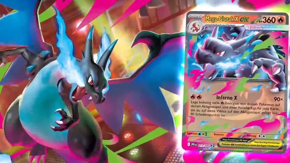 Im neuen Set findet ihr auch eine Mega-Entwicklung von Glurak.