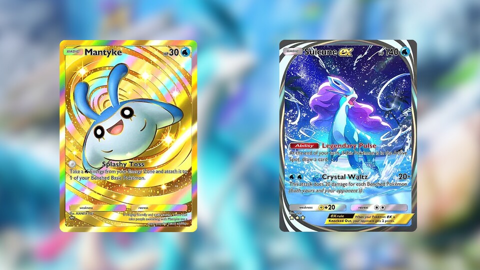 Während Mantirps beim Energie-Aufbau hilft, macht Suicune ex nicht nur Schaden, sondern ihr zieht auch schneller eure Karten.