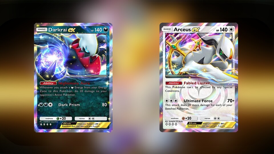 Dank der ganzen Baby-Pokémon wird das Arceus ex und das Darkrai ex schnell aufgeladen.