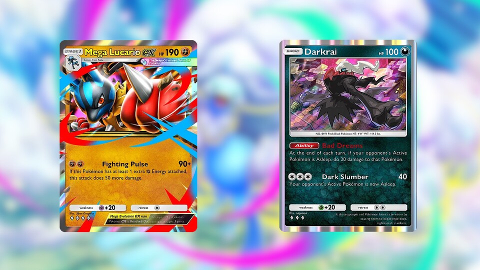 Während ihr Mega Lucario ex langsam aufbaut, könnt ihr mit Fluffeluff und Darkrai bereits für Chaos sorgen.