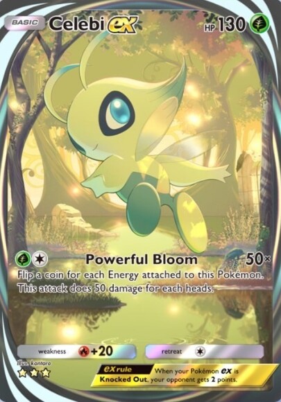 Celebi in der Immersive Full-Art-Variante aus Pokemon TCG Pocket.