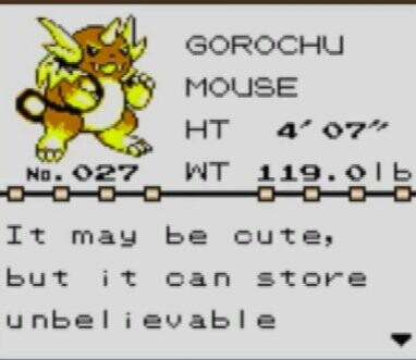 So sollte Gorochu in Pokémon Rot und Blau aussehen.