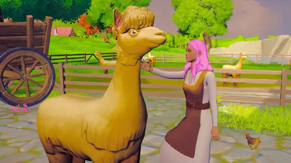 In der Open World seid ihr unter anderem mit störrischen Lamas als Reittieren unterwegs.