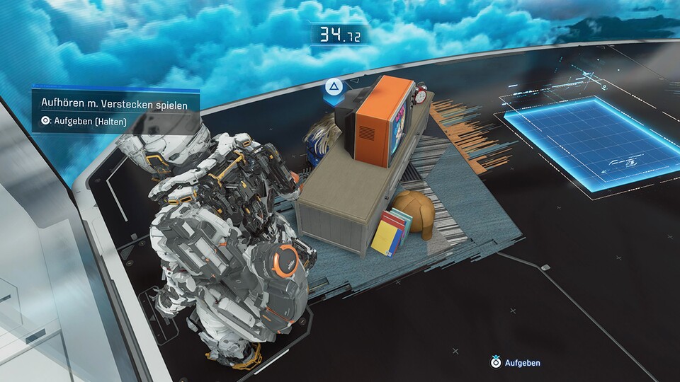 Nachdem die beiden sich über mehrere Gespräche hinweg besser kennengelernt haben, kann ich mit Diana sogar Verstecken spielen. Süß!