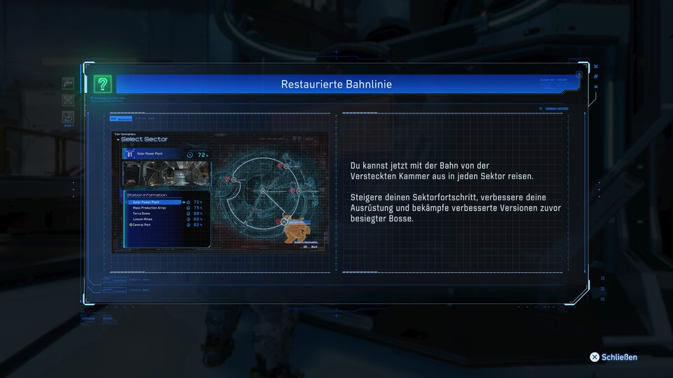 Damit die Bahn wieder in alle Sektoren fährt, müsst ihr zunächst die erste simulierte Mission abschließen.