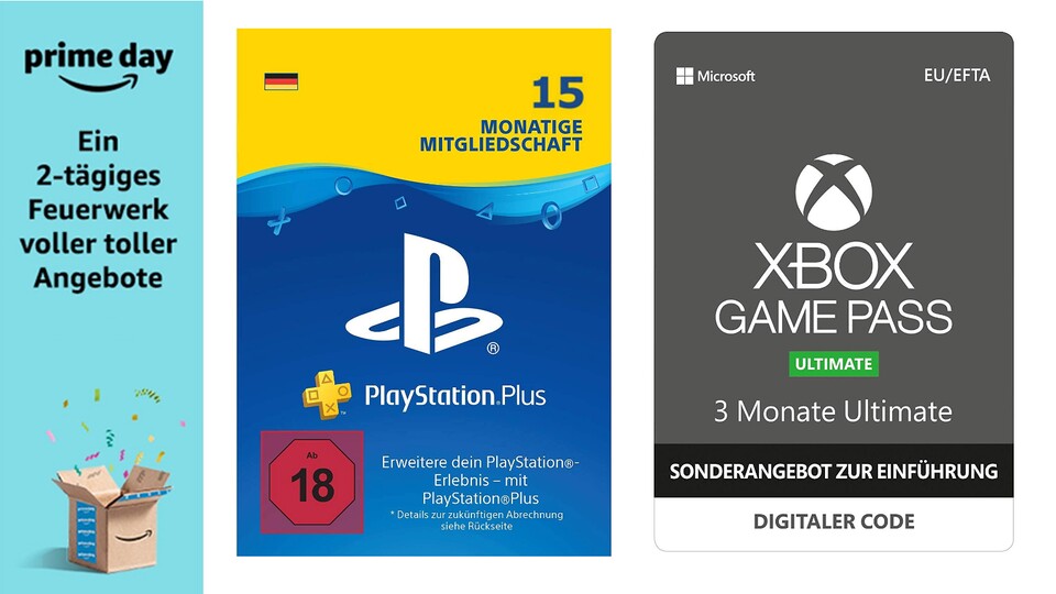 Für Prime-Mitglieder gibt es PlayStation Plus und den Xbox Game Pass Ultimate heute in bestimmten Varianten günstiger.