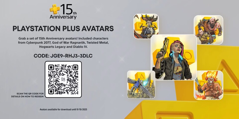 So sehen die neuen Avatare mit PS Plus-Hintergrund aus.