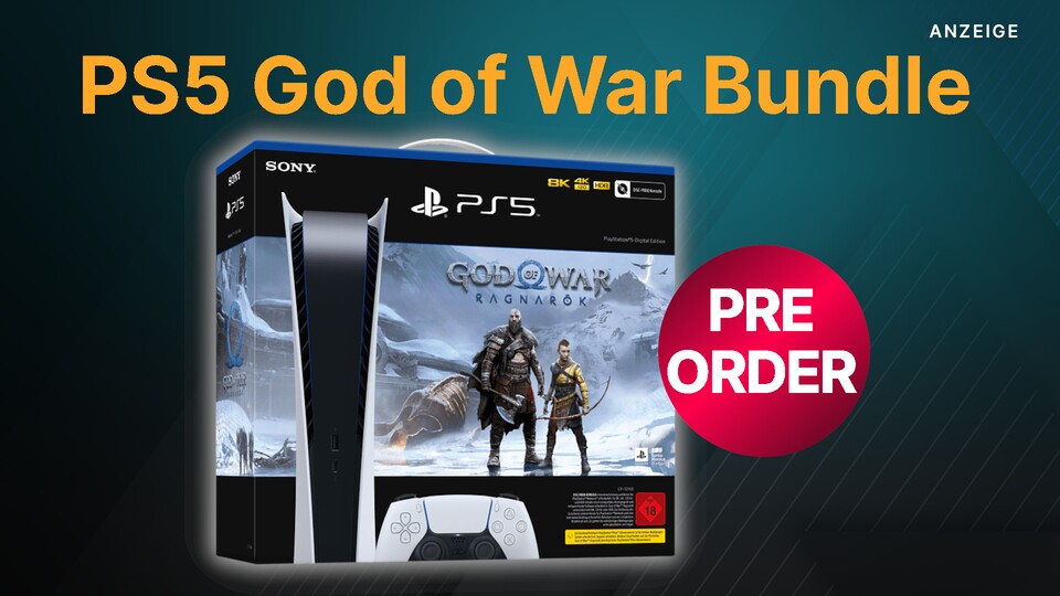 Bei Amazon, MediaMarkt und Saturn könnt ihr jetzt die PS5 Digital Edition im God of War Ragnarök Bundle vorbestellen.