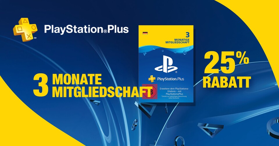 25% Rabatt auf PlayStation Plus.