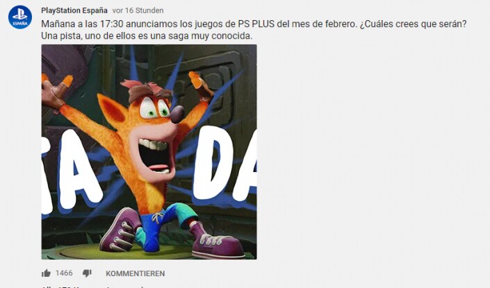 PlayStation Spanien setzt verdächtigen Social Media-Post ab. 