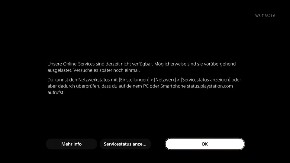 Diese Nachricht wird euch jetzt angezeigt, wenn ihr einen Online-Service auf der PS5 nutzen wollt.