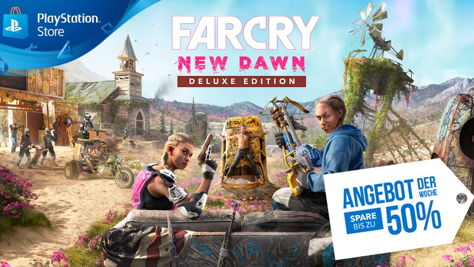 Die Deluxe Edition des erst im Februar erschienenen Far Cry New Dawn gibt es im PlayStation Store schon jetzt zum halben Preis.