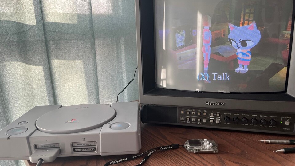 Hier seht ihr den PS1-Mix aus Animal Crossing und Silent Hill (Bild: bsky.appprofileeliasdaler.bsky.social).