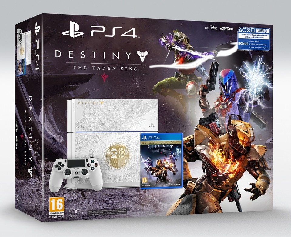 Sony bringt am 15. September 2015 ein neues PlayStation-4-Bundle auf den Markt. Enthalten ist unter anderem eine PS4 im Destiny-Design.