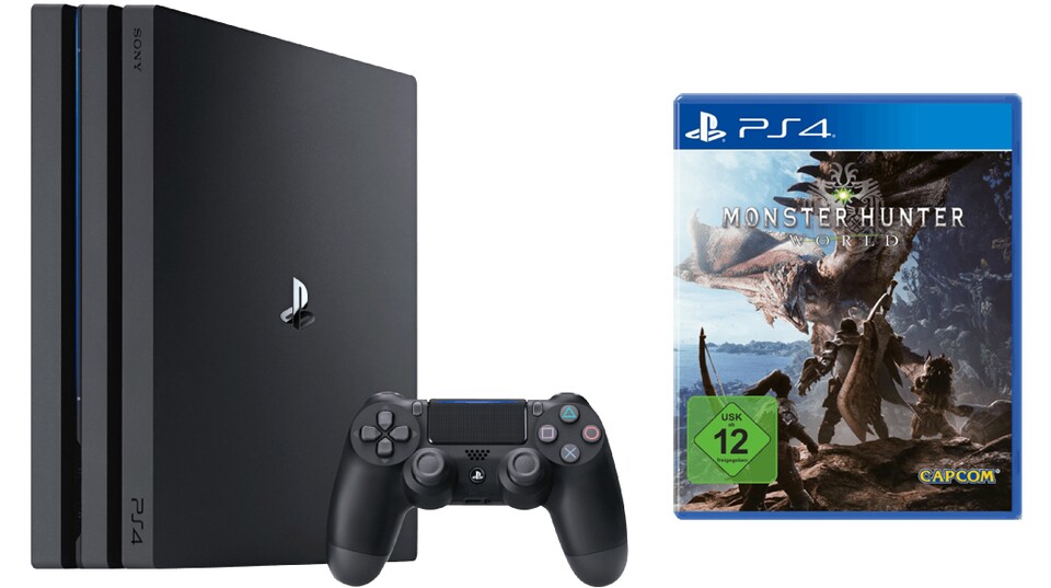 PS4 Pro + Monster Hunter World + 10 Euro Gutschein.