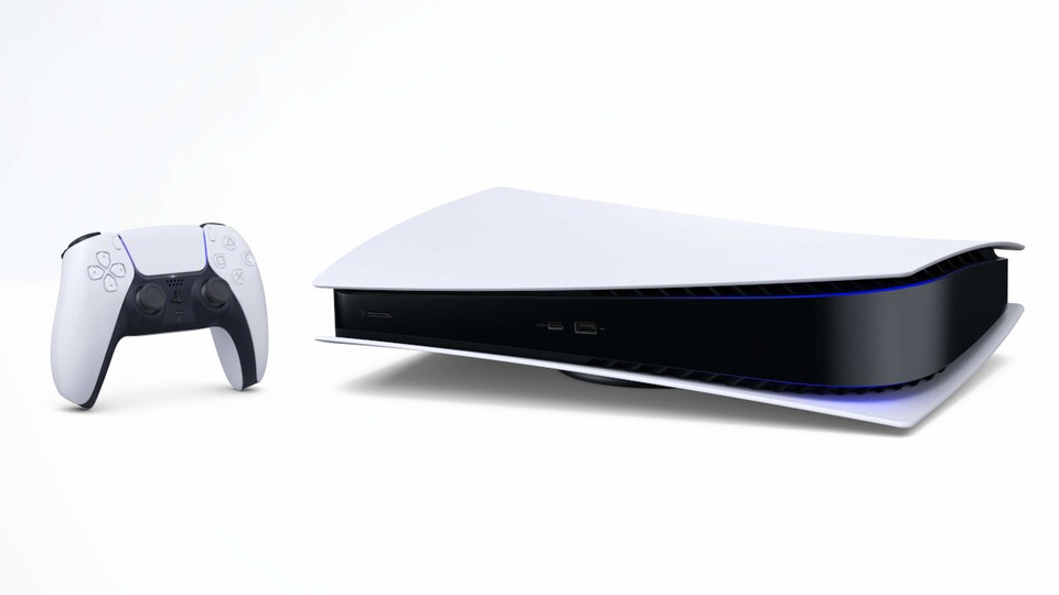 Zur PlayStation 5 kommt auch einiges an Zubehör auf den Markt, hier seht ihr nur die Digital-Edition samt dem DualSense-Controller.