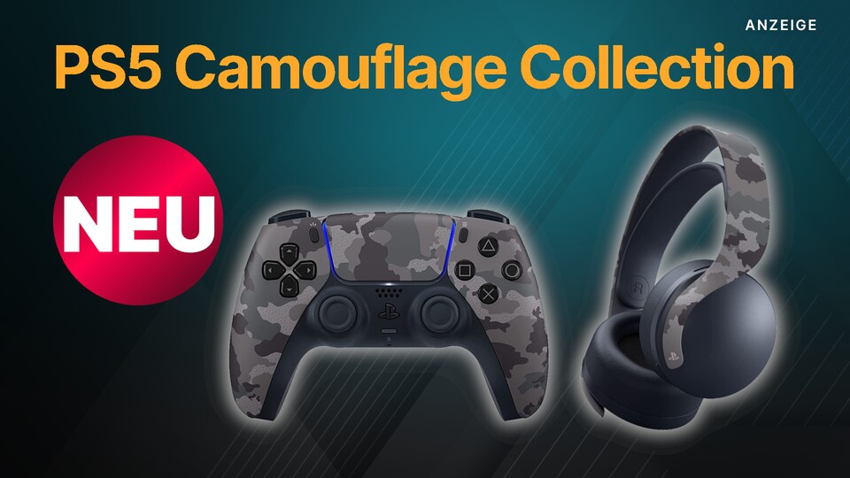 Als Teil der PS5 Camouflage Collection könnt ihr jetzt den Sony DualSense Controller und das Sony Pulse 3D PS5-Headset in einem neuen Look bekommen.