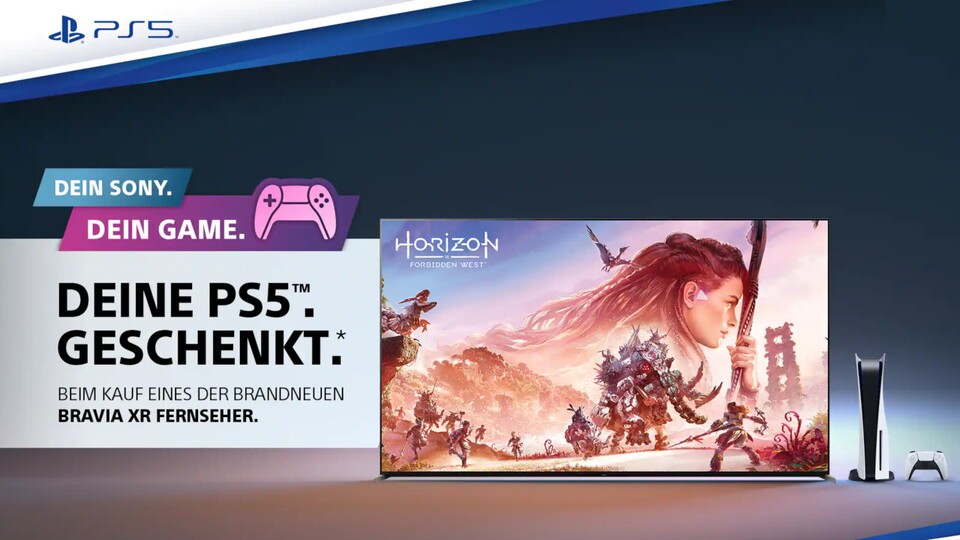 Wenn ihr jetzt bestimmte neue 4K-Fernseher von Sony vorbestellt, könnt ihr euch eine PS5 als kostenlose Beigabe sichern.