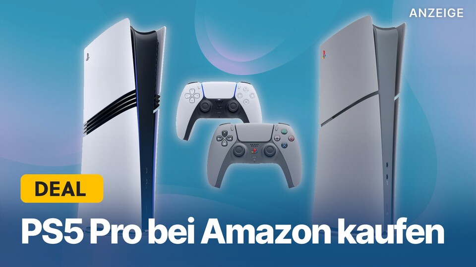 Sowohl die PS5 Pro (links) als auch die PS5 Slim 30th Anniversary Edition sollt ihr ab dem 10. Oktober bei Amazon kaufen können.