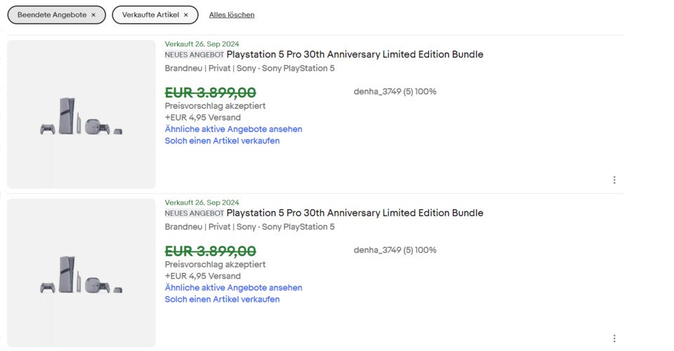 Zu solchen Preisen geht die PS5 Pro auf eBay gerade weg.