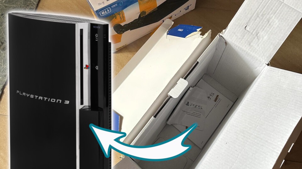 PlayStation-ception: Die PS3 im PS4-Karton im PS5-Karton. (Bild: Reddit Imcheeku)