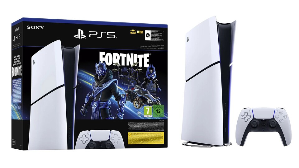 Die PS5 Slim bekommt ihr in einem brandneuen Bundle mit Extras für Fortnite günstiger. Dieses ist genauso günstig wie die Konsole einzeln!