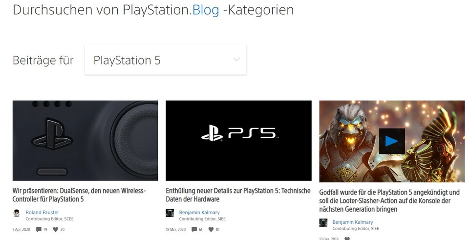 Der PS Blog hat jetzt eine PS5-Kategorie.