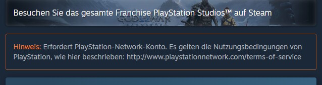 Dieser Hinweis findet sich auf der Steam-Seite von God of War Ragnarök.