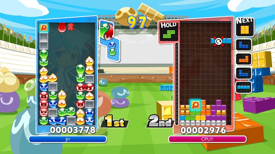 Puyo Puyo Tetris kombiniert die beiden berühmten Puzzle-Spiele miteinander.