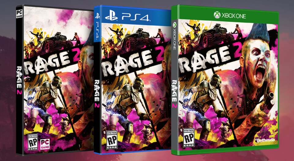 Die Box von Rage 2 fällt optisch ähnlich wie der Trailer aus: Bunt und abgedreht. 