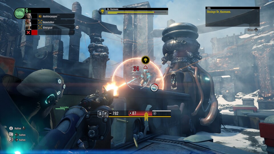 Jeder Level hat eigene Missionsziele und Endbosse, die unterschiedliche Taktiken und Teamplay erfordern.