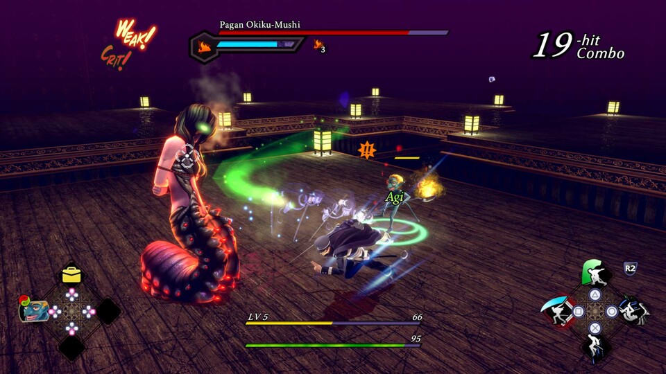 In den Action-Kämpfen nimmt Raidou es mit Dämonen auf, wird dabei aber von seinen eigenen Teufelshelfern unterstützt.