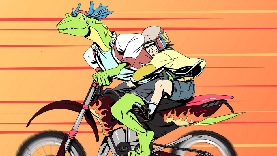 In dieser Highschool-Romanze können wir uns nicht nur hinter einem Raptor aufs Bike schwingen.