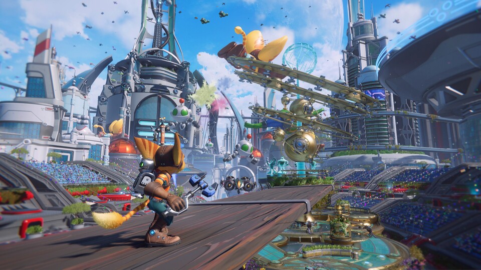 Schon auf Screenshots sieht Ratchet + Clank: Rift Apart beeindruckend aus, aber in Bewegung ist es noch schöner.