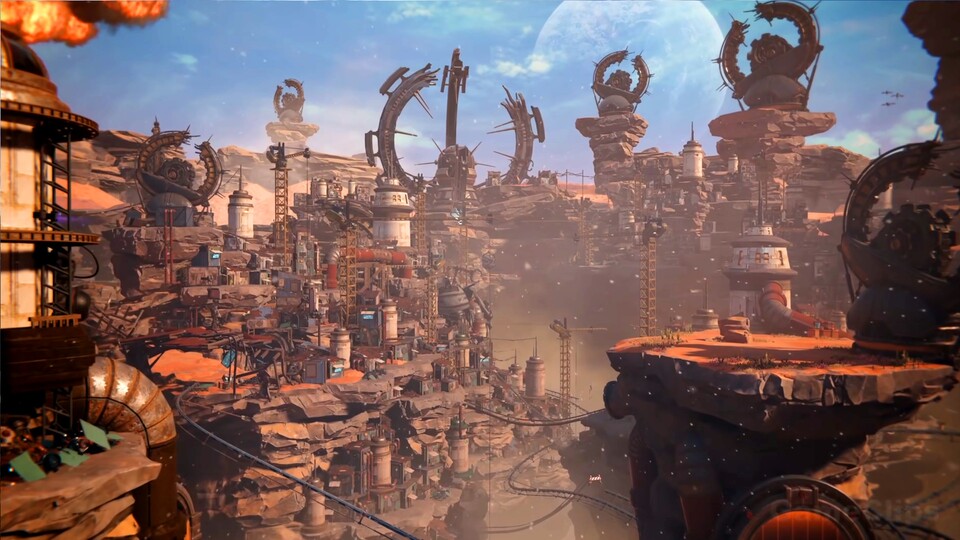 Das Artdesign der Planeten von Ratchet + Clank: Rift Apart ist beeindruckend kreativ und abwechslungsreich.