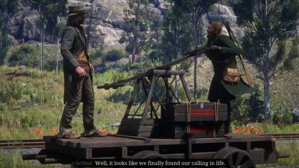 Red Dead Redemption 2 lässt uns über eine unsichtbare Brücke fahren.
