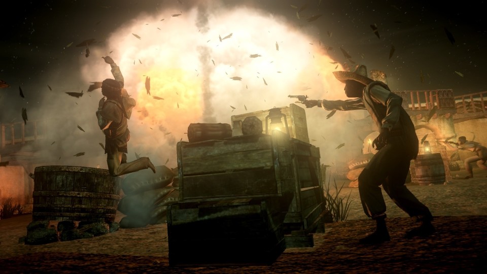 Red Dead Redemption: Explosionen im Spiel sehen beeindruckend aus