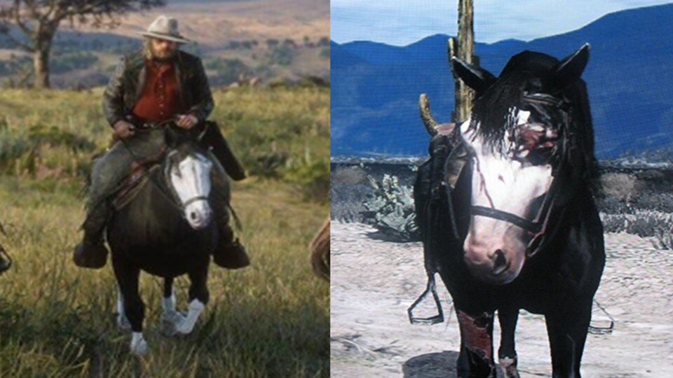 Micahs Pferd ähnelt dem Dunklen Pferd aus Teil 1 stark. 
