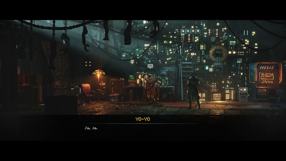 Yo-Yo hilft mir anfangs dabei, meine Waffe zu verbessern.