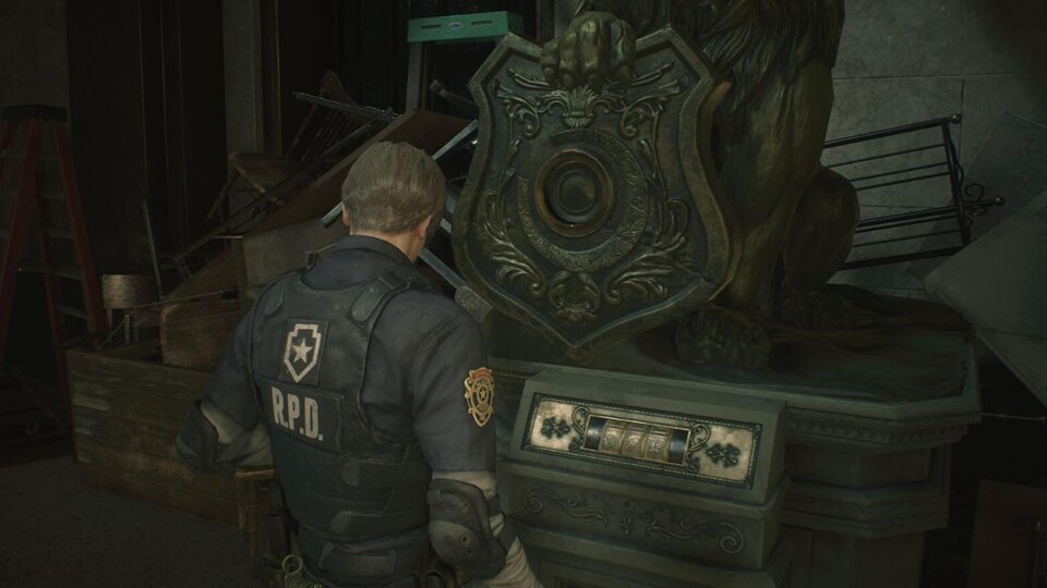 Selbst die Puzzle in Resident Evil 2 tragen zum humoristischen Unterton bei - ein mechanisch komplexes aber letztlich simples Symbolrätsel in einer Polizeistation. Ganz normal.